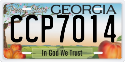 GA license plate CCP7014