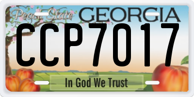 GA license plate CCP7017