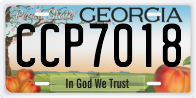 GA license plate CCP7018