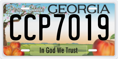 GA license plate CCP7019
