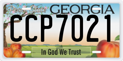 GA license plate CCP7021