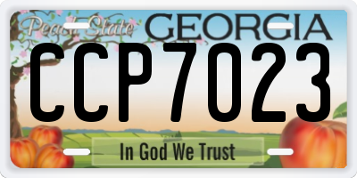 GA license plate CCP7023