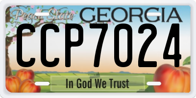 GA license plate CCP7024