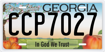 GA license plate CCP7027