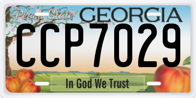 GA license plate CCP7029