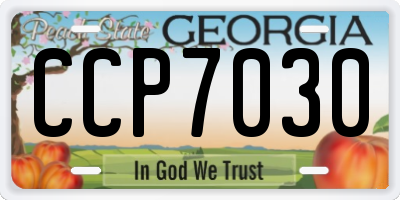 GA license plate CCP7030