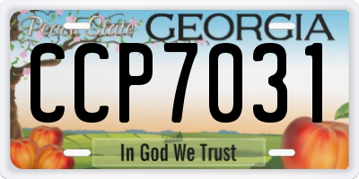 GA license plate CCP7031