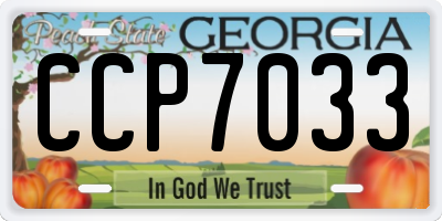 GA license plate CCP7033