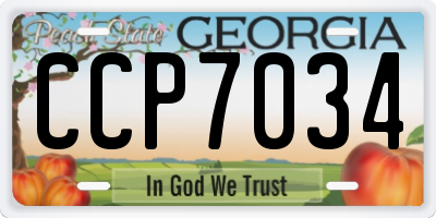 GA license plate CCP7034