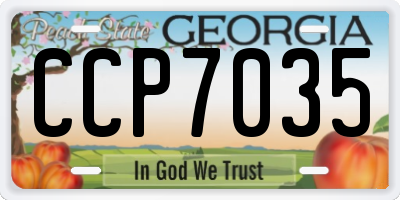 GA license plate CCP7035
