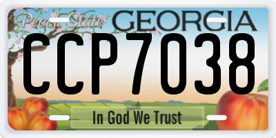 GA license plate CCP7038