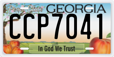 GA license plate CCP7041
