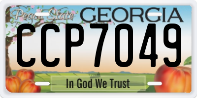 GA license plate CCP7049