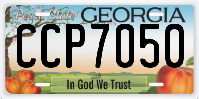 GA license plate CCP7050