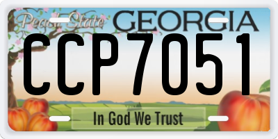 GA license plate CCP7051