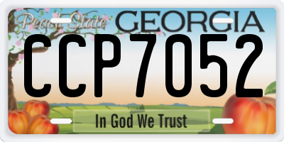 GA license plate CCP7052