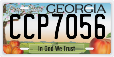 GA license plate CCP7056