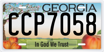 GA license plate CCP7058