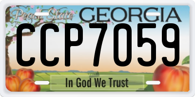 GA license plate CCP7059