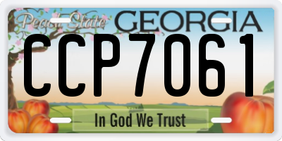 GA license plate CCP7061