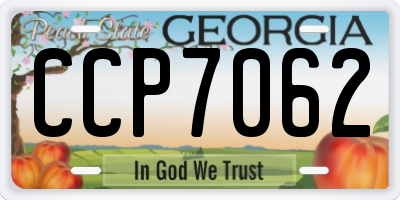GA license plate CCP7062