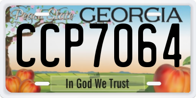 GA license plate CCP7064