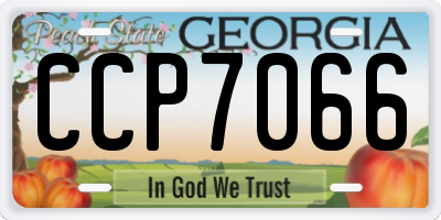 GA license plate CCP7066