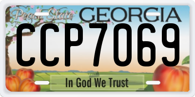 GA license plate CCP7069