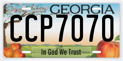 GA license plate CCP7070