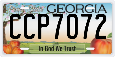 GA license plate CCP7072
