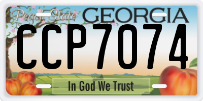 GA license plate CCP7074