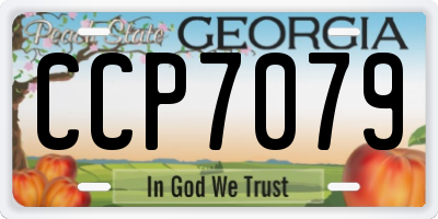 GA license plate CCP7079