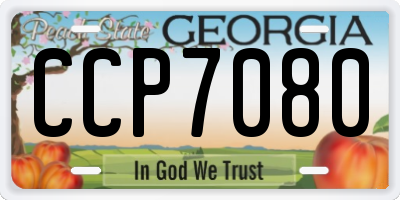 GA license plate CCP7080