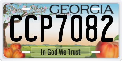 GA license plate CCP7082