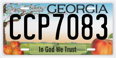 GA license plate CCP7083