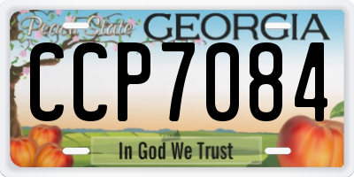 GA license plate CCP7084