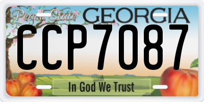 GA license plate CCP7087
