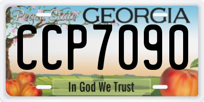 GA license plate CCP7090