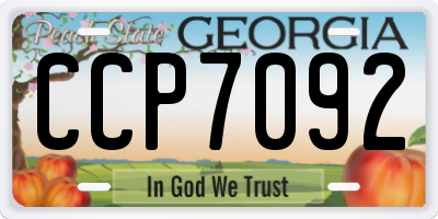 GA license plate CCP7092