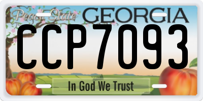 GA license plate CCP7093