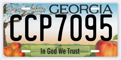 GA license plate CCP7095