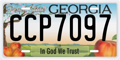 GA license plate CCP7097