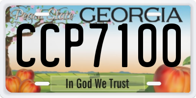 GA license plate CCP7100