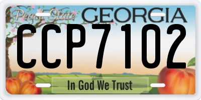 GA license plate CCP7102