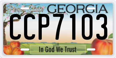 GA license plate CCP7103