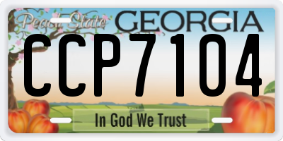 GA license plate CCP7104