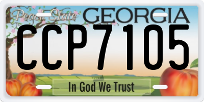 GA license plate CCP7105