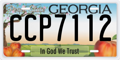 GA license plate CCP7112
