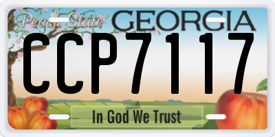 GA license plate CCP7117