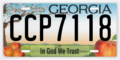 GA license plate CCP7118